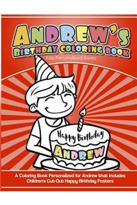 Andrew's Birthday Coloring Book Kids Personalized Books