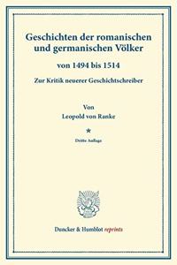 Geschichten Der Romanischen Und Germanischen Volker