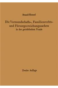 Die Vormundschafts-, Familienrechts- und Fürsorgeerziehungssachen in der gerichtlichen Praxis