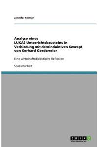Analyse eines LUKAS-Unterrichtsbausteins in Verbindung mit dem induktiven Konzept von Gerhard Gerdsmeier