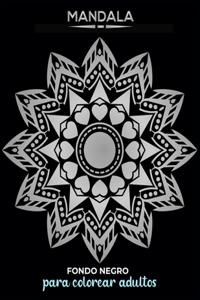 Mandalas para colorear adultos fondo negro