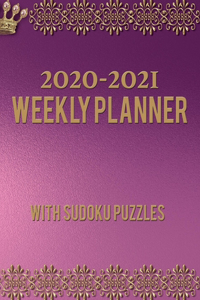 2020-2021 Weekly Planner With Sudoku Puzzles: Daily Planner Calendar And Organizer With Notes and To-Do List: 12 Month Academic Year With Vertical Dated Pages & Weekly Sudoku Logic Puzzles