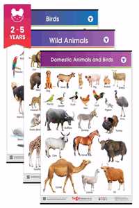Jumbo Domestic And Wild Animals & Birds Charts For Kids | Learn About Pet, Wild Animals & Birds At Home Or School With Educational Wall Chart For Children