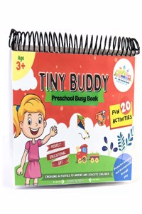 Tiny Buddy Preschool Busy Book Toddler Activities, Preschool Learning Montessori Book For Kids, 20 In 1 Activity Book For Kids 2 3 Years Old, Water And Tear Proof, Activity Binder With 90 + Cutouts