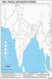 Map Of India A4 Size- New Jammu-Kashmir And Ladakh Borders Highlighted| Best For Practices & Exams| Big Size| Combo Pack Of 100 Maps