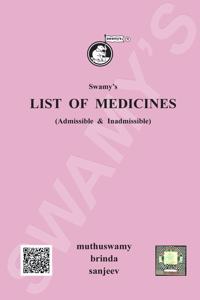 List of Medicines (admissible and inadmissible)
