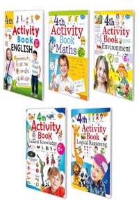 4Th Activity Books (English, Maths, Environment, General Knowledge, Logical Reasoning) Pack Of 5 Books