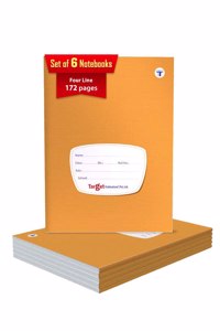 Target Red And Blue Line Small Notebooks For Kids | Ruled 172 Pages | Soft Bound Cover | Four Line Writing Practice Book | 18 Cm X 24 Cm Approx | Pack Of 6 | Gsm 58