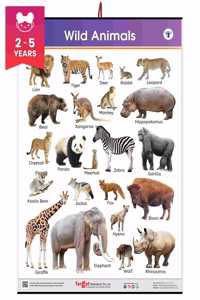 Wild Animals Chart For Kids | Learn About Jungle Or Forest Animals At Home Or School With Educational Wall Chart For Children | ( 72 X 50 Cm )