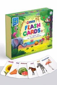Target Publications Flash Cards For Kids | 96 Learning Cards Gift For Children | Non Tearable, Water Resistant Cards | Domestic, Wild Animals, Fruits, Vegetable, Flowers And Birds