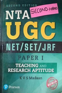 NTA UGC NET SET JRF Paper I Teaching And Research Aptitude 2nd Edition Condition Note:- (Used Like New)
