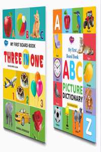 Sawan My First Board Book Of 3 In 1 And My First Board Book Of Abc Picture Dictionary | Pack Of 2 Board Books
