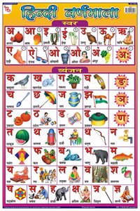 Teachingnest Hindi Varnamala Chart | Laminated 33X48 Cm (13X19 Inch) | Wall Sticking