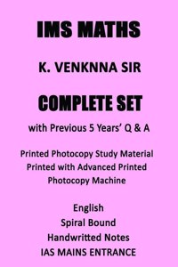 IMS Maths Complete Set with 5 years Questions For IAS Mains by Venkanna Sir in Spiral Format