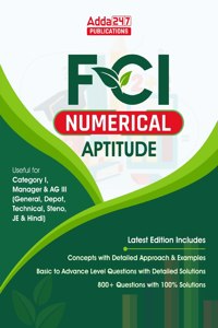 Numerical Aptitude for FCI AG III, Category I & Manager(English Printed Edition) by Adda247