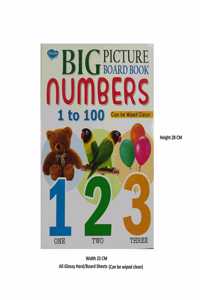 Numbers 1 To 100 - Big Picture Board Book - Early Learning English Book For Kids- With Colour Pictures (Can Be Wiped Clean)