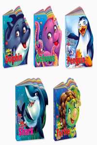 Learn About Water Animals | Who Am I Die-Cut Shape Board-Books | Pack Of 5 Books