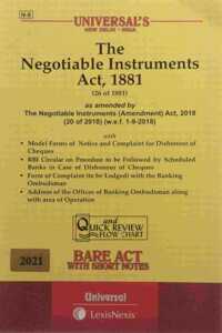 The Negotiable Instruments Act, 1881 [2021 Edn]- Bare Act With Short Notes