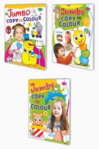 Sawan Set Of 3 Coloring Books (Jumbo Copy To Colour 1,2&3)
