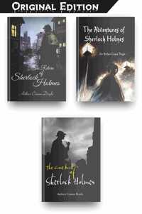 Sherlock Holmes Books Set Of 3 By Sir Arthur Conan Doyle, Original Edition, The Adventures Of Sherlock Holmes Book, The Case Book Of Sherlock Holmes, The Return Of Sherlock Holmes