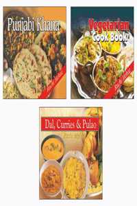 Sawan Present Set Of 3 Ruchi Mehta Cookery Books | Vegetarian Cook Book, Punjabi Khana And Dal And Curries & Palao
