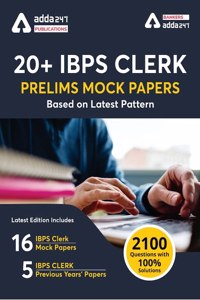 20+ IBPS Clerk Prelims 2023 Mocks Papers English Printed Edition (IBPS Clerk Special) by Adda247
