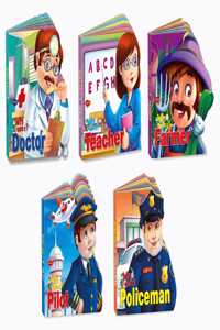 I Want To Be Series For KidsÂ | Pack Of 5 Books (V3) | Super Jumbo Combo For Collecters And Library Cut Out Die Cut Shape Learning Books