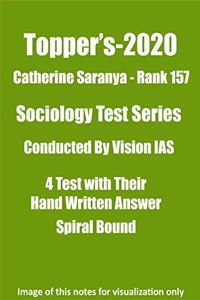 Topper's Catherine Saranya (Rank - 157 ) 4 Sociolog Test Series 2020 by Vision IAS