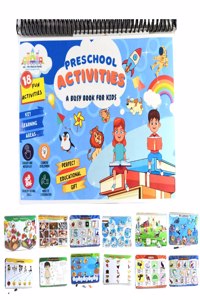 Preschool Activities - A Busy Book For Kids (18 In 1), Education Gift ,Activity Book, Learning Toy - Activity Binder With 90 + Cutouts (Good Quality, Reusable, Water Proof & Durable)