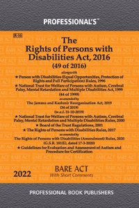 Rights Of Persons With Disabilities Act, 2016 Alongwith Rules