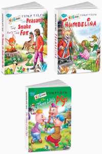 Sawan Set Of 3 Books, Kids Board Fairy Tales (The Peasant, The Sanke And The Fox, Thumbelina, The Three Little Pigs)