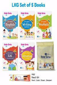 Kinder Series Lkg Text Books For Kids / Lower Kindergarten Books [244 Pages] (Alphabets, Writing, Maths, Gk Or Evs, Colouring) 4-6 Years + Books Pouch [Paperback] Future Intelligence Books