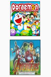 Colouring Book Combo Set Of 2 Books [ Avengers & Doraemon ] For Kids & Childrens | Fun Activity Colouring Book | Doraemon | Avengers