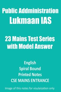 Pub Ad. IAS Mains Test Series Lukmaan IAS by S.Ansari Sir With Model Answers 23 Tests