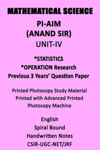 Unit IV-Statistics Opreation Research Notes by Selected Student of PI AIM Classes with one Model Paper