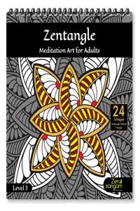 Zen Sangam Zentangle Meditation Art Coloring Book For Adults - Level 3