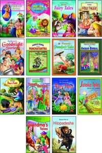 All In One Children Story Books In English Combo Pack Of 14 Books Series 3 | 134 Stories In 14 Different Story Themes | Moral Stories | Panchatanra | Fairy Tales | Hitopdesha | Goodnight Stories