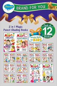 2 In 1 Magic Pencil Shading Books Complete Combo| Pack Of 12 Pencil Shading Books
