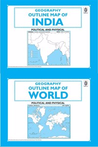 Book Of Outline Practice Maps (Set Of 2 , India Map Book And World Map Book) Small Size