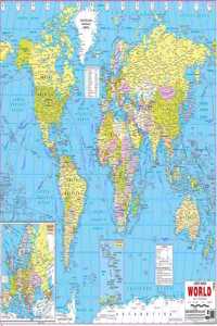 World Map Laminated (Size 50 X 75 Cms. Approx.) Political Map English Ibdmh
