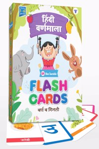 Flash Cards For Kids | Hindi Flash Cards With Pictures | 64 Non Tearable Learning Cards Contains Hindi Varnamala, Letters And Numbers | Activity Flash Cards