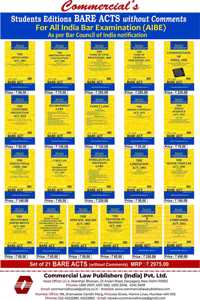 Commercial'S Aibe Combo Pack : Students Editions Bare Act Without Comments As Per Bar Council Of India Notification - Set Of 21 Books : 2022/Edition