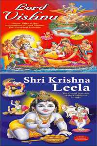Set Of 2 Books | Children Story Books : Lord Vishnu And Shri Krishna Leela