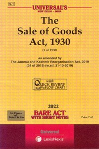 The Sale Of Goods Act, 1930 [2022E]