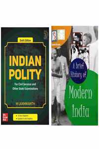 Trt Hub Combo Books Indian Polity 6Th Edition (2020) By M. Laxmikanth And A Brief History Of Modern India (Latest Edision) Session By Spectrum Book [Paperback Bunko] M. Laxmikanth And Rajiv Ahir