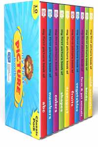 My First Picture Book - Classic Pack - Set Of 10 Board Books For Kids - Alphabets, Transport, Shapes, Colors, Numbers, Wild Animals, Birds, Farm & Pet Animals, Vegetables, Fruits