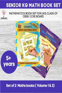 Senior Kg Maths Combo Of 2 Books - Ukg Maths Workbook Cbse For 4+ Years / Ukg Maths Worksheets For Kids Cbse / Kindergarten Maths Activity Text Books / Teaches Number, 3D Shapes, Symbols, Ordinal Position, Addition And Subtraction, Sorting & Direct