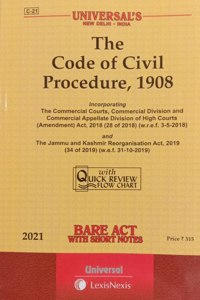 The Code Of Civil Procedure, 1908 (C-21) Bare Act With Short Notes