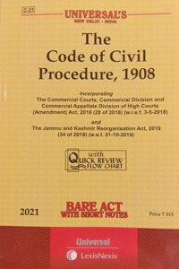The Code Of Civil Procedure, 1908 (C-21) Bare Act With Short Notes