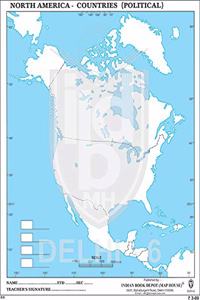 Big Outline Practice Map Of North America Political (100 Maps)
